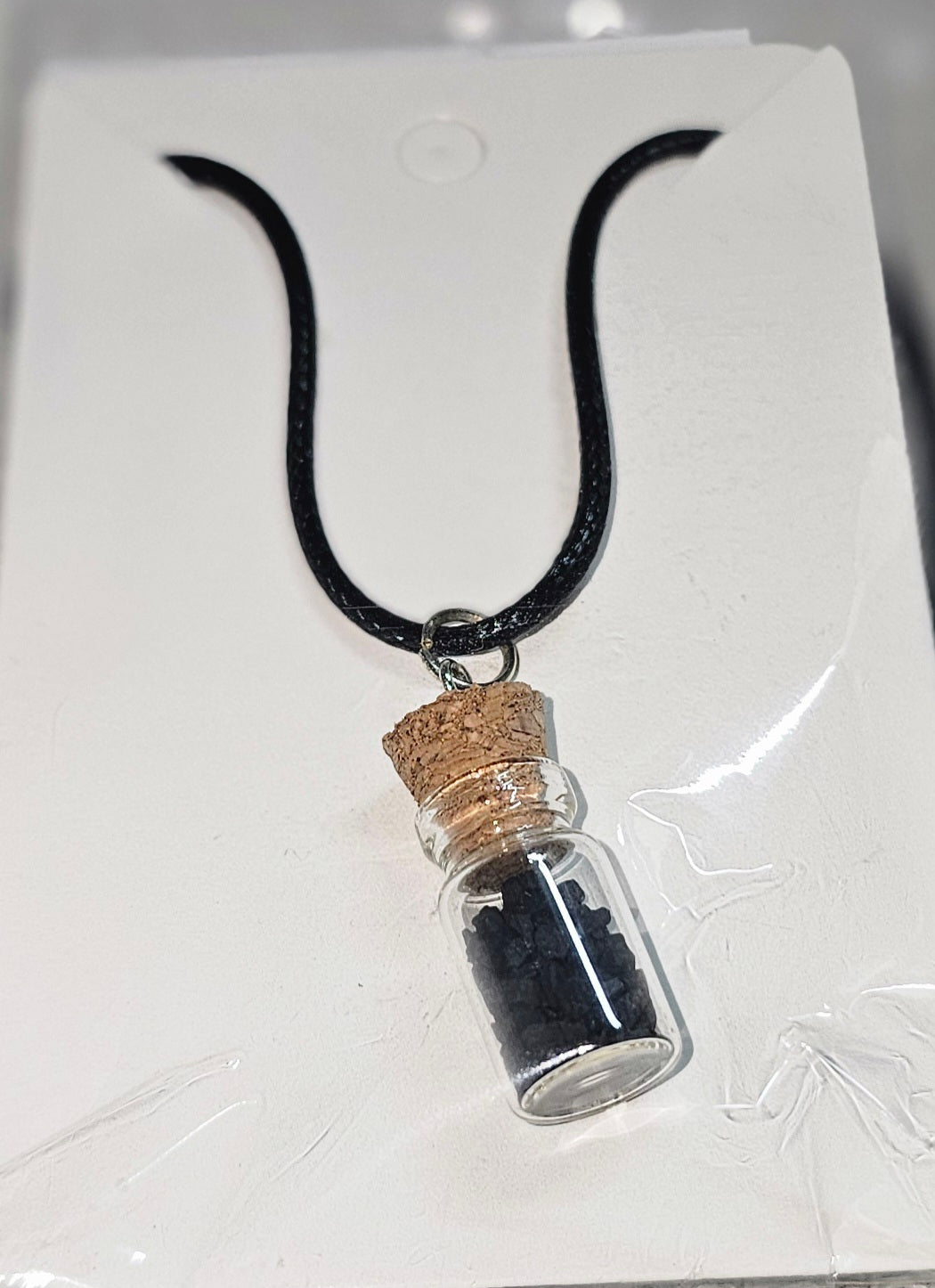 Black Tourmaline in a Jar Necklace