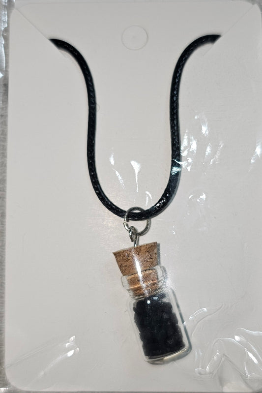 Black Tourmaline in a Jar Necklace