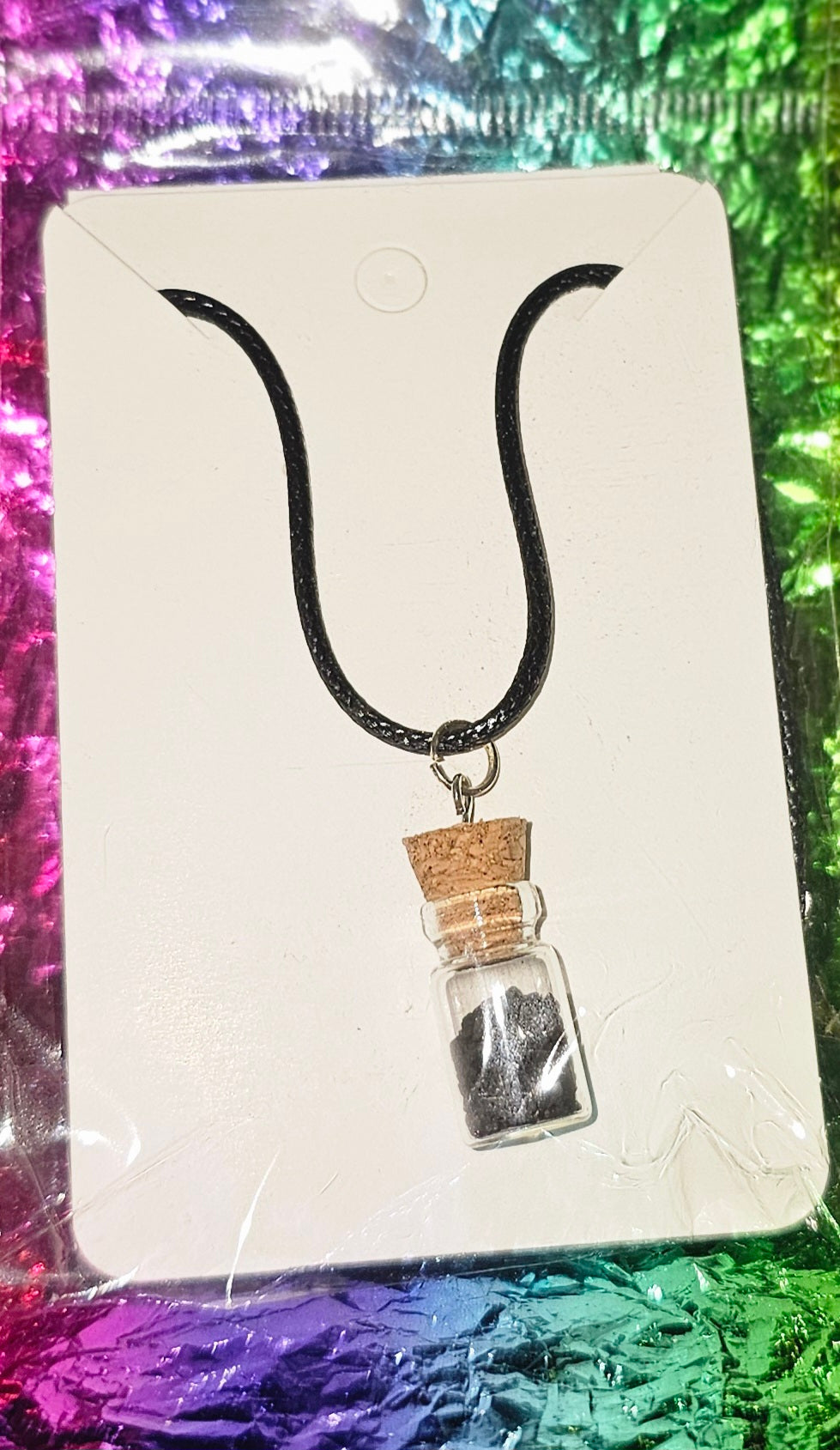 Black Tourmaline in a Jar Necklace