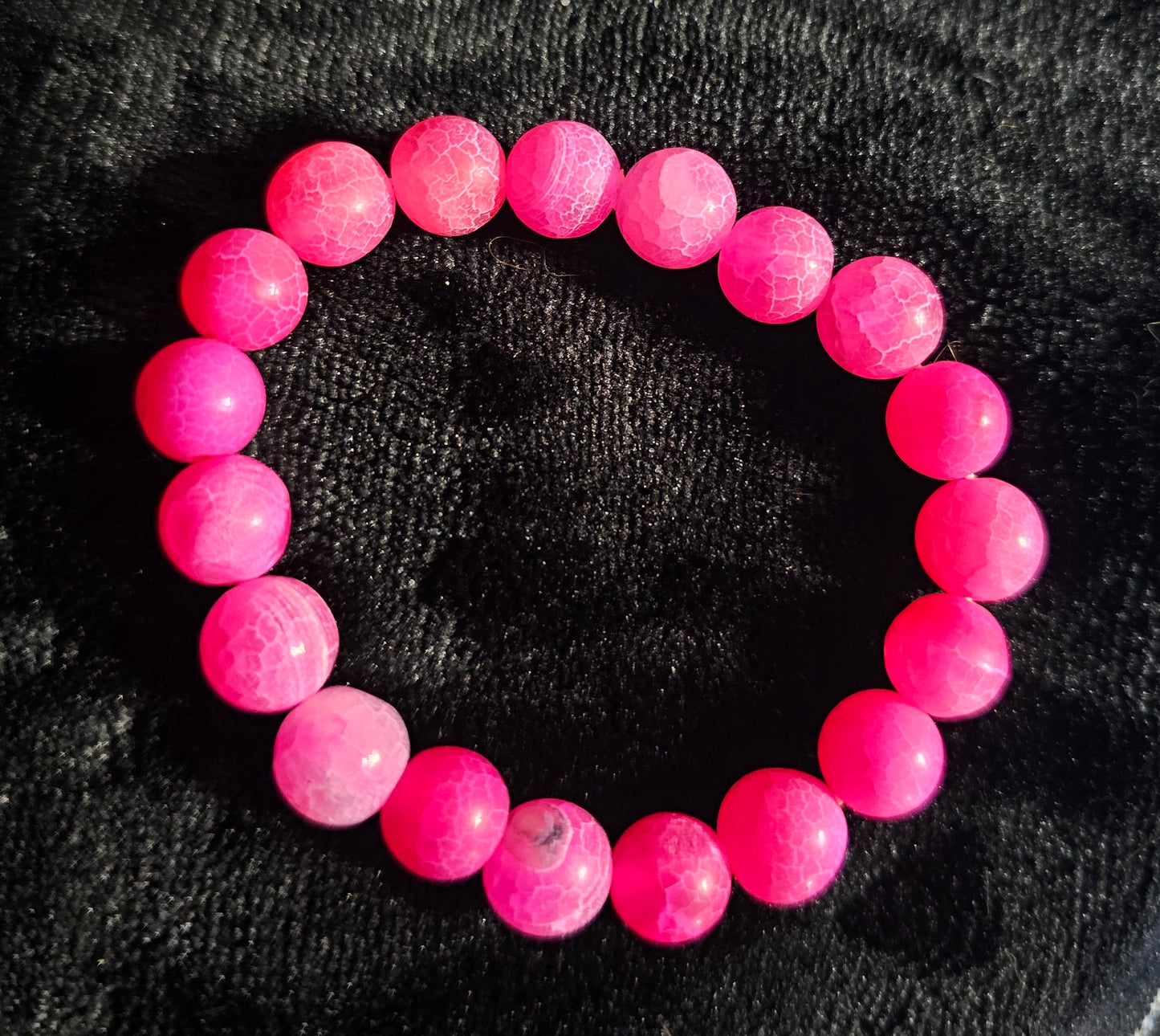 Dark Pink Stretchy Crystal Bracelet