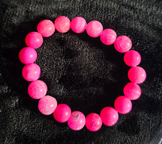 Dark Pink Stretchy Crystal Bracelet