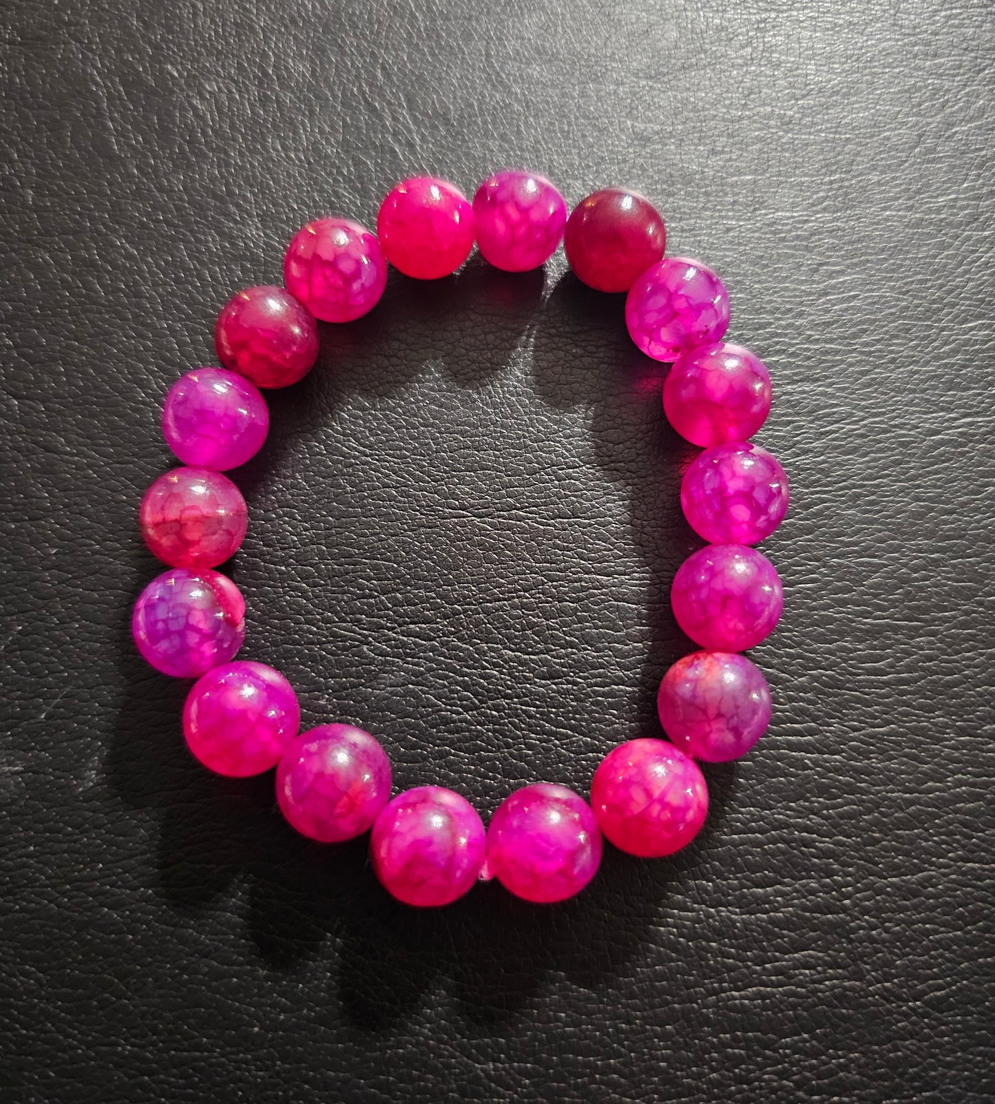 Dark Pink Stretchy Crystal Bracelet