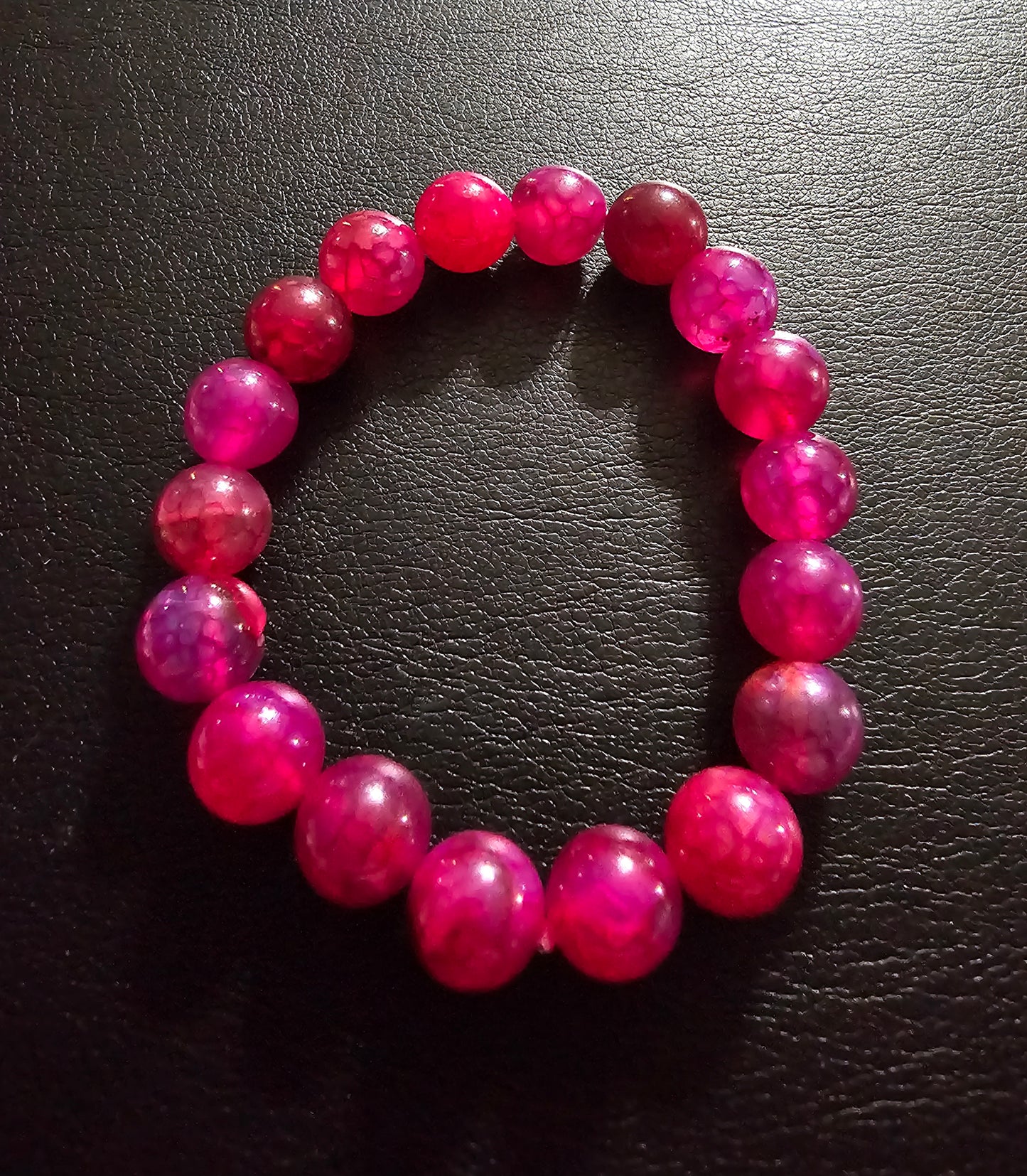 Dark Pink Stretchy Crystal Bracelet