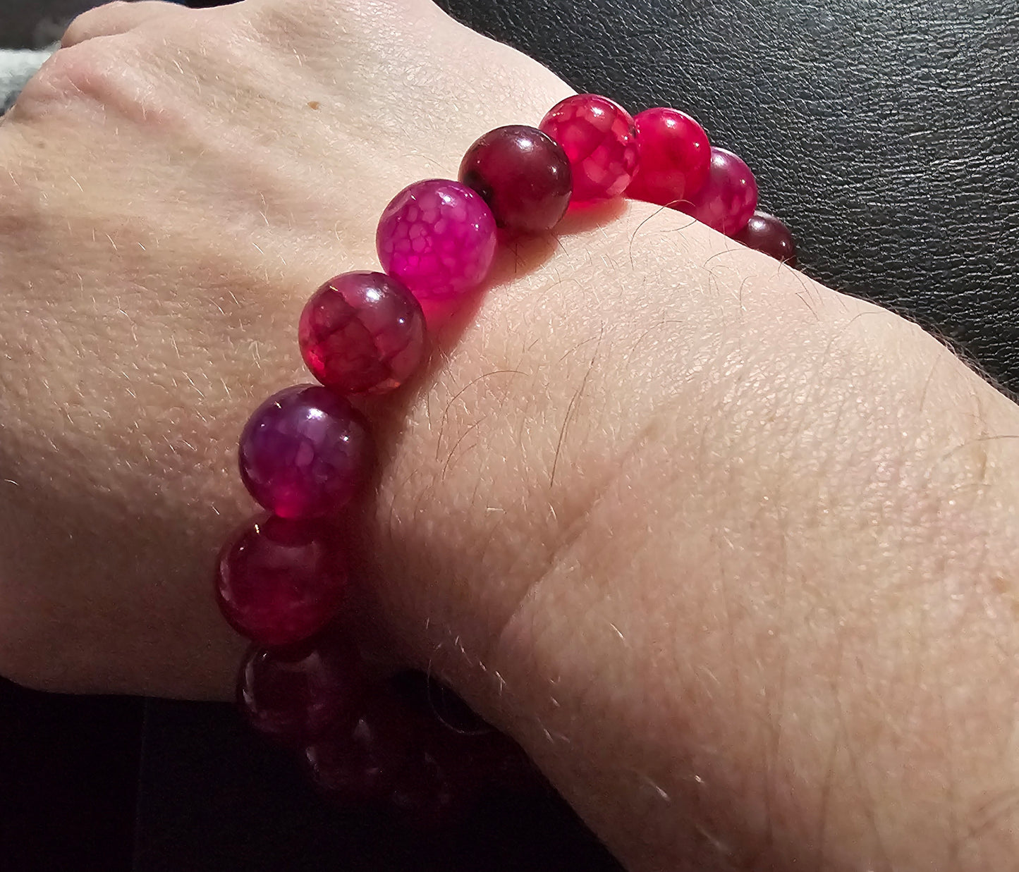 Dark Pink Stretchy Crystal Bracelet