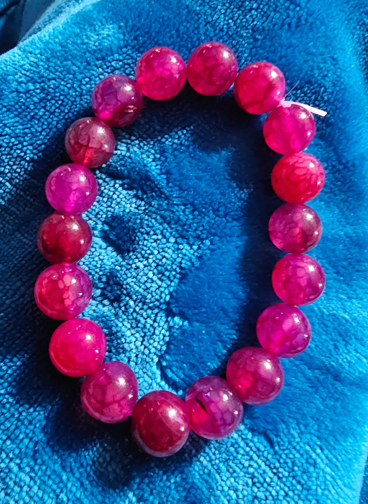 Dark Pink Stretchy Crystal Bracelet